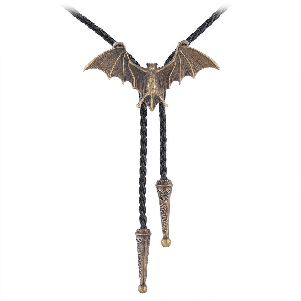 1162 Bolo Tie Vintage Gold Bolo Tie Bat Western Ties Cowboy Bolero Ties